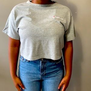Champion cropped grey tee